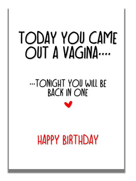 Funny Rude Birthday Card For Husband Boyfriend Free Postage Etsy