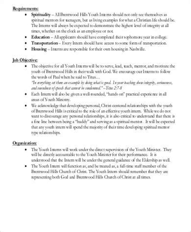 Make sure to add requirements, benefits. FREE 10+ Summer Intern Job Description Samples in MS Word ...