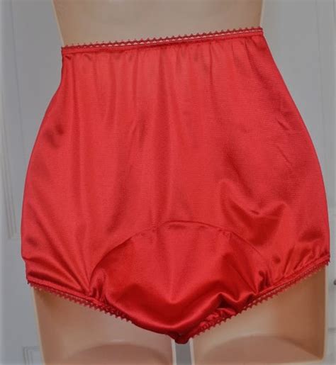 Red Nylon Tricot Panties With Very Large Mushroom Double Nylon Etsy