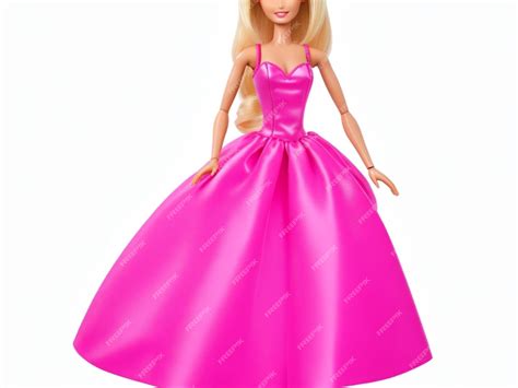 Premium Ai Image Barbie Blonde Doll With Pink Dress Isolated