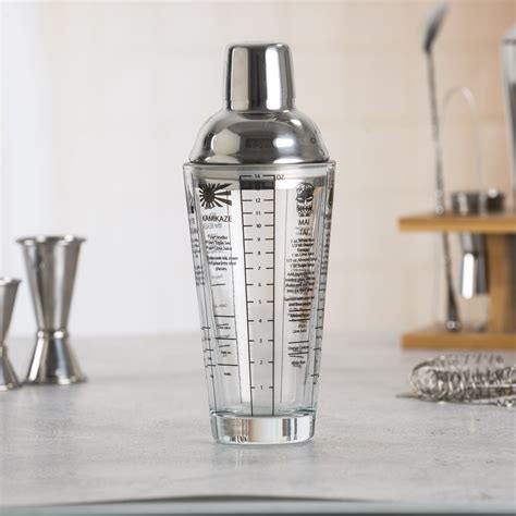 400ml Glass Cocktail Shaker Glass Shaker With Recipes