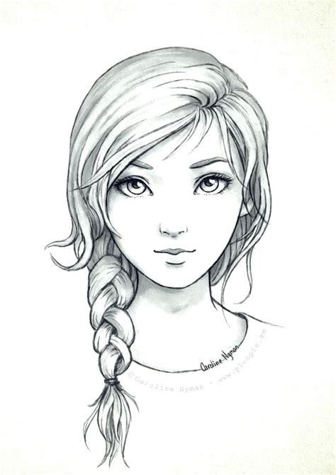 Pencil Drawing Girl Face Easy
