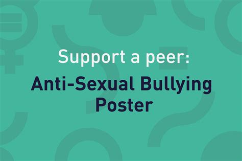 support a peer poster sexual bullying behaviour