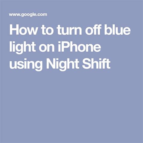 How To Turn Off Blue Light On Iphone Using Night Shift Night Shift