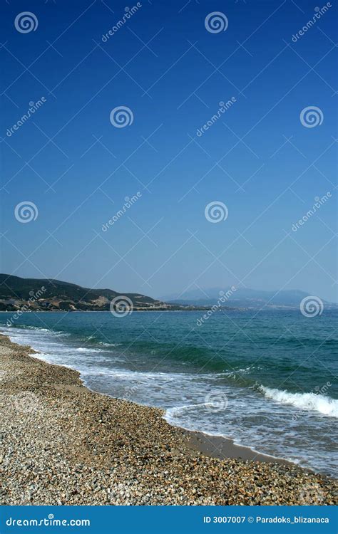 Beach On Aegean Sea Stock Image Image Of Background Thessaloniki