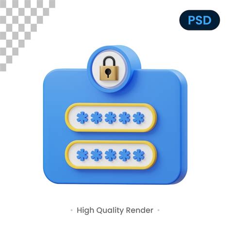 Premium Psd Login Page 3d Icon Premium Psd
