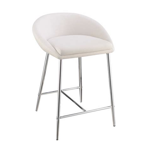 Contemporary Counter Height Stool White Set Of 2
