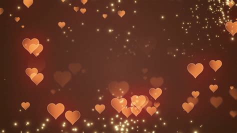 Floating Little Hearts Glowing Twinkling Sparkling Particles Seamless