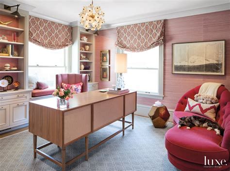 Eclectic Pink Office With Hot Pink Daybed Luxe Interiors Design