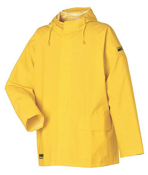 Helly Hansen Yellow Rain Jacket With Hood 5xl Pvc Coated Woven
