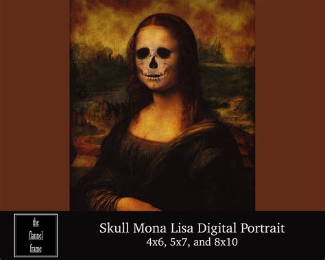 Mona Lisa Skull Portrait Halloween Photograph Download Etsy Creepy