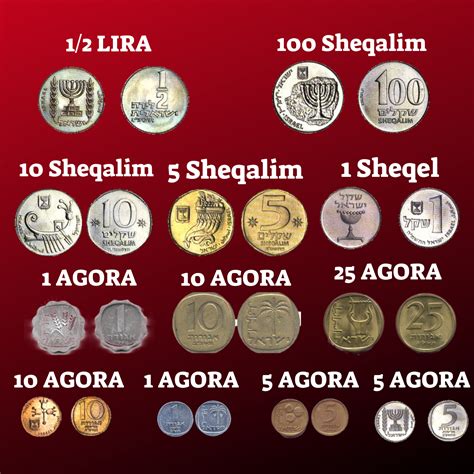 Set Collection Of 15 Israel Sheqel Lira Pruta Agora Coins 1949 1982 Old