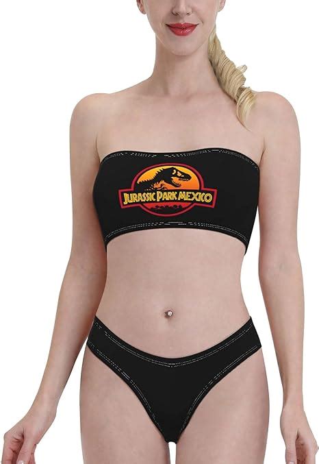 Jurassic Park Women Bikini Bandeau Bikini Strapless Bathing Suit