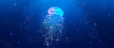 Download Wallpaper 2560x1080 Jellyfish Underwater World Swim
