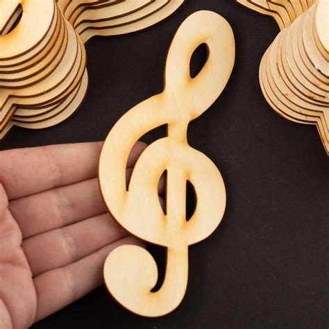 Unfinished Wood Treble Clef Note Cutouts All Wood Cutouts Wood