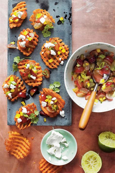Sweet Potato Crostini With Goat Cheese And Grape Salsa Finger Food
