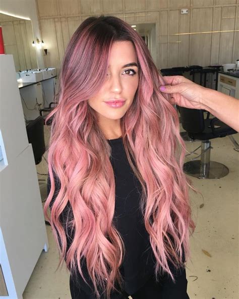 Hair Color Pink Cool Hair Color Pastel Pink Ombre Hair Long Pink