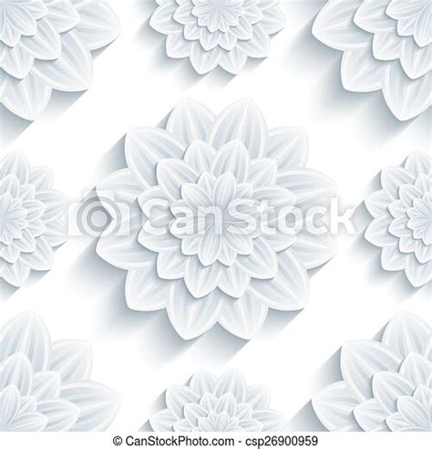 Background Seamless Pattern With 3d Flower Chrysanthemum Beautiful