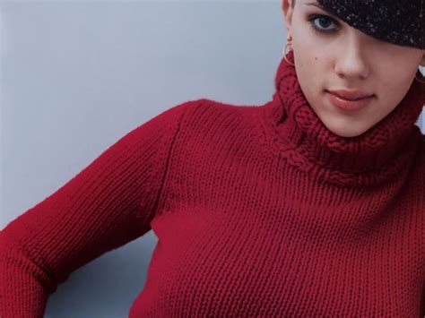 Wallpaper Model Red Pattern Sweater Scarlett Johansson Wool