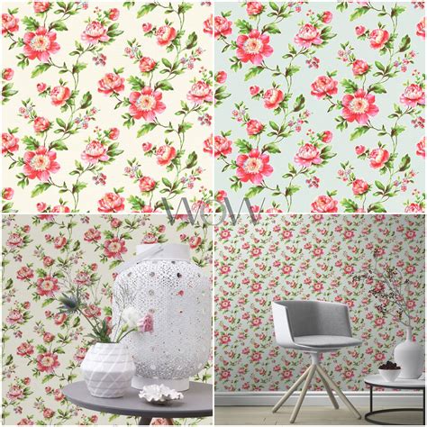 Shabby Chic Wallpaper B Q Wallpaper Pink Wall Sticker Interior Design