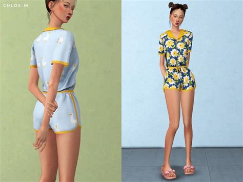 Chloemmms Chloem Cute Pajama Set Cute Pajama Sets Sims 4 Clothing