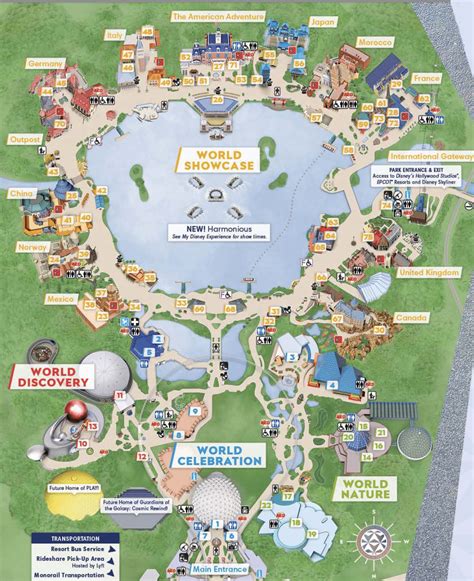 Theme Park Brochures Walt Disney World Epcot Map 2023 Theme Park
