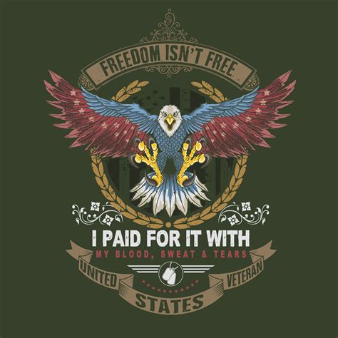 Freedom isn't free America eagle veteran design 1235221 Vector Art at ...