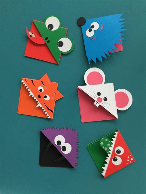 Corner Bookmarks Kids Origami Bookmarks Handmade Origami Easy