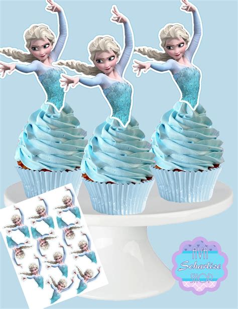 Disney Frozen Elsa Cupcake Toppers Cupcake Picks Instant Etsy