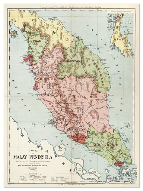 Map Of The Malay Peninsula Antique Print Map Room