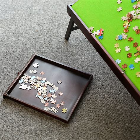 Jigsaw Puzzle Folding Table Tilting Plate with Storage  