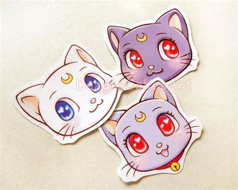 Sailor Moon Cats Luna Artemis Diana Waterproof By Beaglecakesart