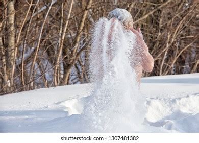 Portrait Bearded Naked Man Snow Stock Photo Shutterstock