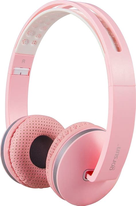 Gorsun Pink Foldable Kids Headset With Microphone And Volume Control