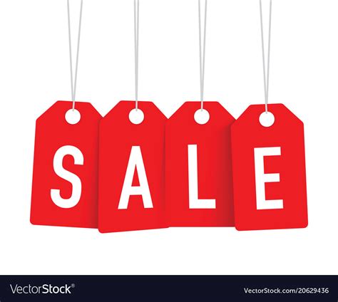 Red Sale Tags Royalty Free Vector Image Vectorstock