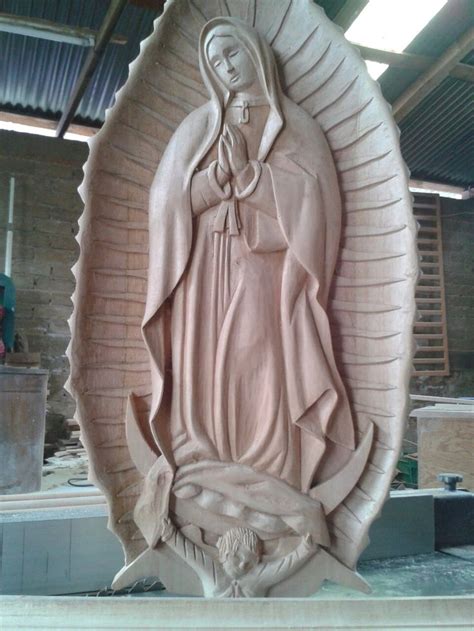 Virgen De Guadalupe Acanto Carpinter A Fina Oaxaca Arte De Talla De Madera Tallado En