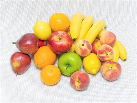 Still Life Of Fresh Fruit Bananas Oranges Apples Pears Peac ⬇
