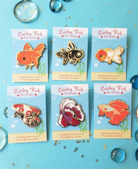 Fancy Goldfish And Fancy Betta Fish Enamel Pin Set Cute Etsy In