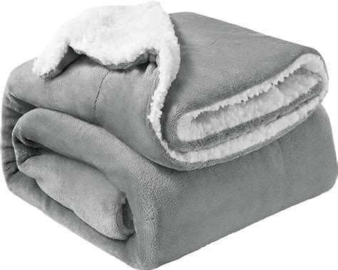 Oxford Homeware Sherpa Fleece Blanket Reversible Throw Blankets Soft