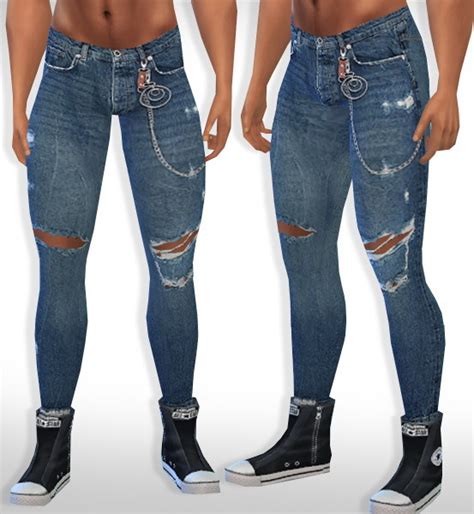 The Sims Resource Men Cropped Jeans By Saliwa • Sims 4 Downloads