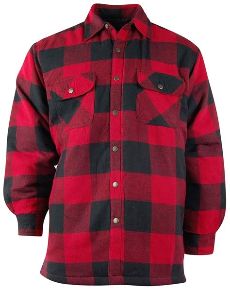 Buy Canyon Guide Mens Quilt Lined Flannel Shirt Jacket Snaps Large