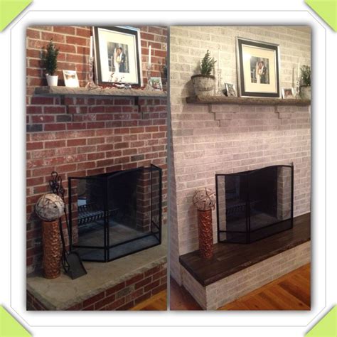 Fireplace Is Done Annie Sloan Chalk Paint Pure White Diluted With Water I Painted My Blah Grey