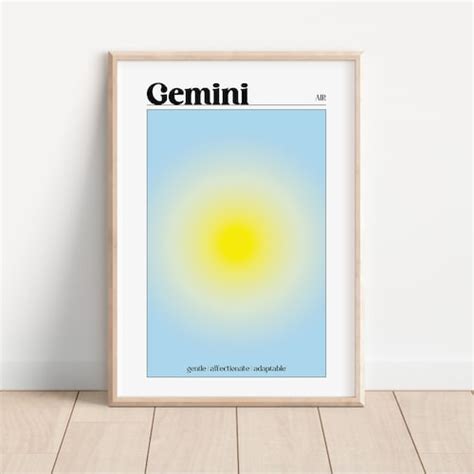 Gemini Star Sign Instant Download Print Zodiac Art Printable Etsy