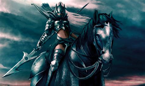 Warrior Fantasy Art Horse Artwork Wallpapers Hd Desktop And Mobile