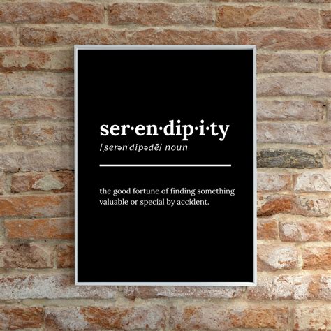 Serendipity Definition Art Print Digital Download Etsy