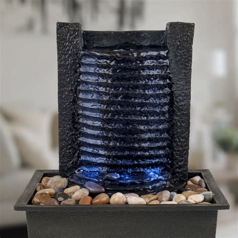 Pure Garden Polyresin And Plastic Waterfall Tabletop Fountain And Reviews