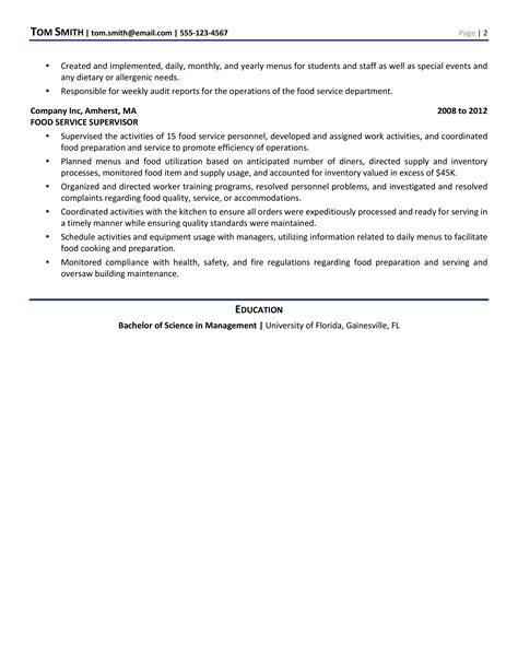 Food Services Manager Resume Example And Guide 2021 Zipjob