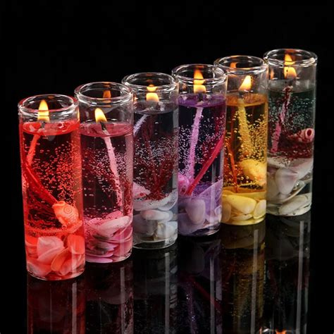 Colorful Jelly Wax Decorative Candle Candles For Wedding Sparkling