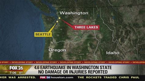 Earthquake 46 In Washington Rattles Seattle Area Awake