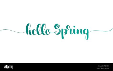 Hello Spring Hand Lettering Modern Vector Hand Drawn Calligraphy